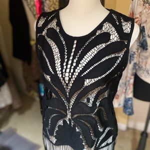 Black Fringe top by Zara Basic